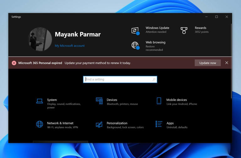 告别遗忘!微软Win10新增Microsoft 365订阅到期横幅提醒