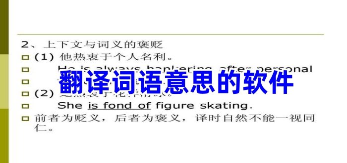 翻译词语意思的软件